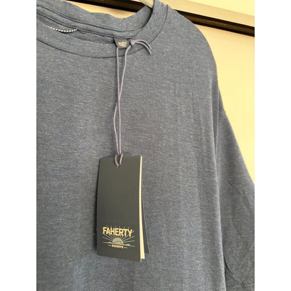 NEW WITH TAGS FAHERTY RESERVE MENS MOVEMENT TSHIRT GREAT FALLS HEATHER BLUE XXL - Picture 2 of 3